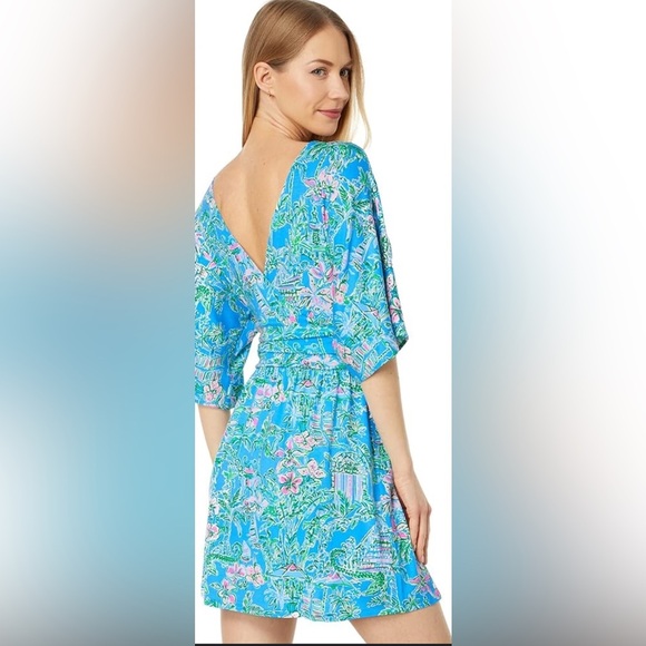 Lilly Pulitzer Parigi Skort Romper Boca Blue Beneath The Bougainvillea Size S - Picture 1 of 9
